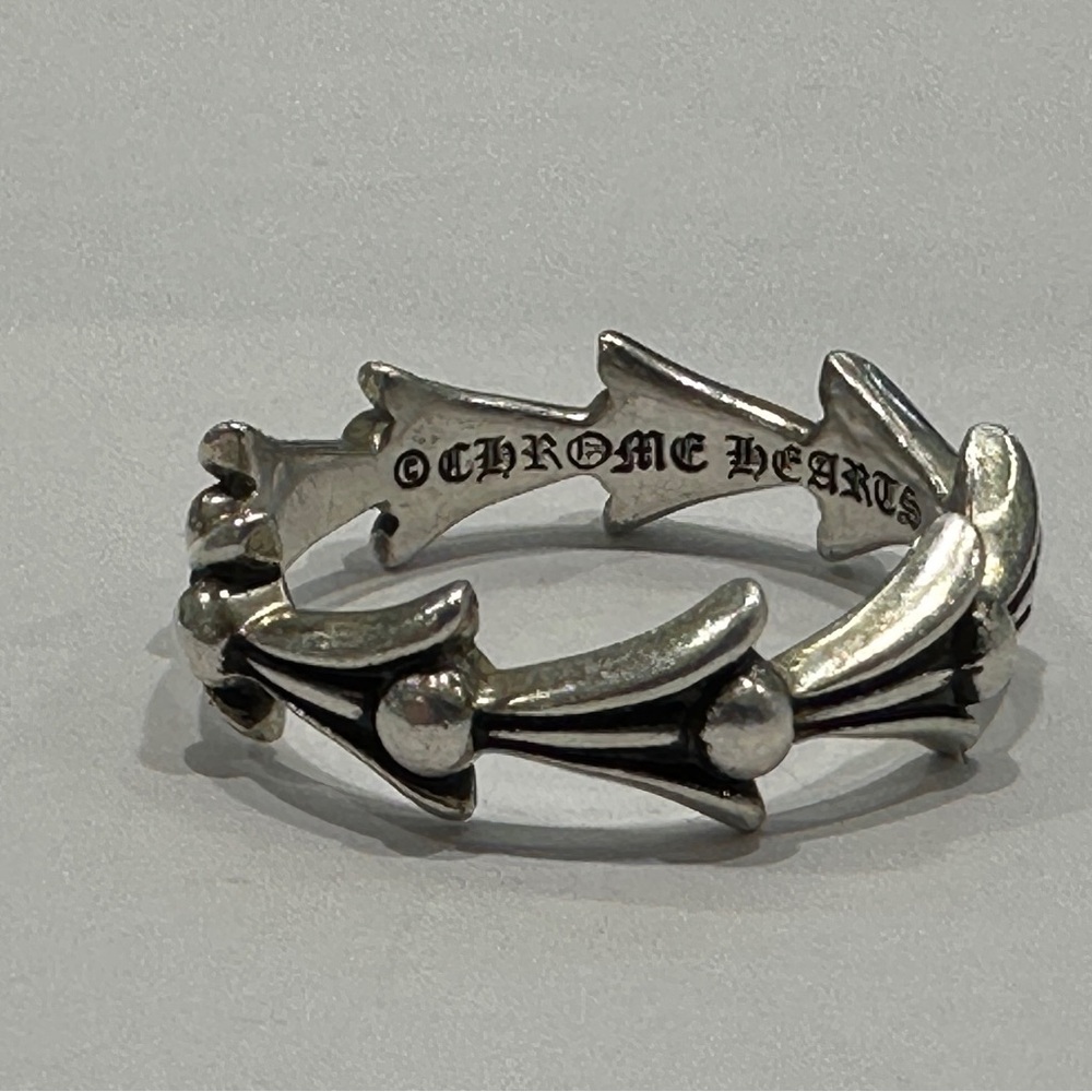 Preowned chrome hearts signed Sterling Silver Crosstail ring